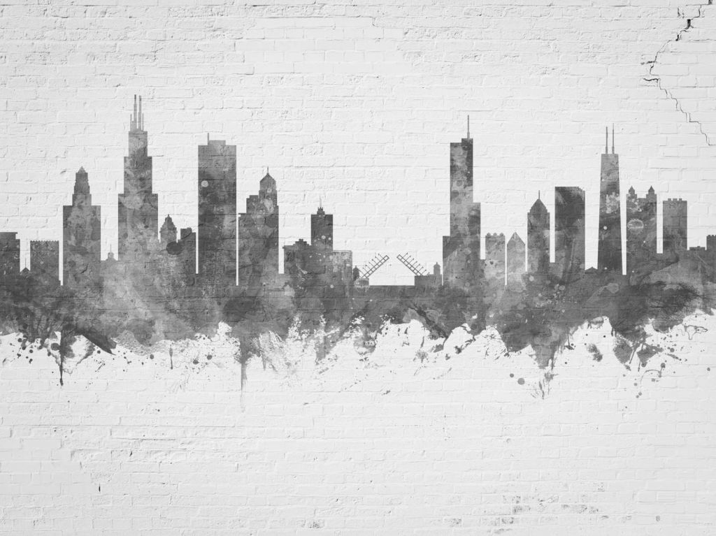 Waterverf skyline, Chicago