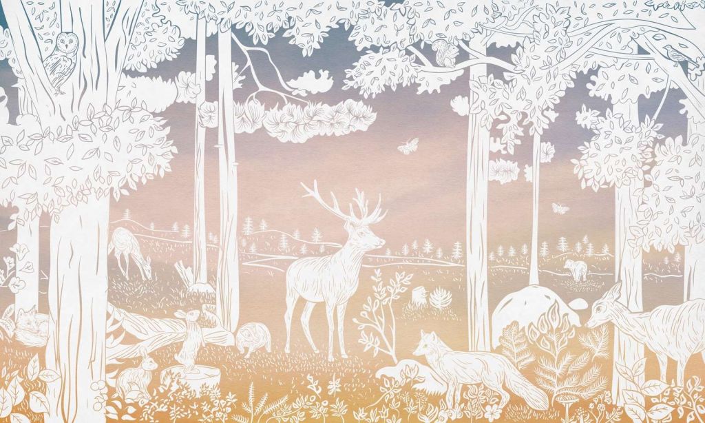 Kikki Belle - Monochrome Forest - Pink Sky