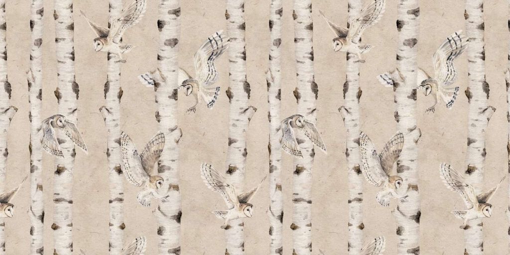 Madam Blanc - Birch and Owls - Beige - 120