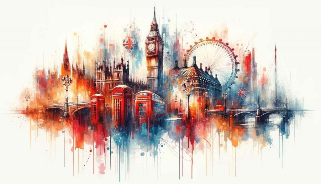 Watercolor London Skyline