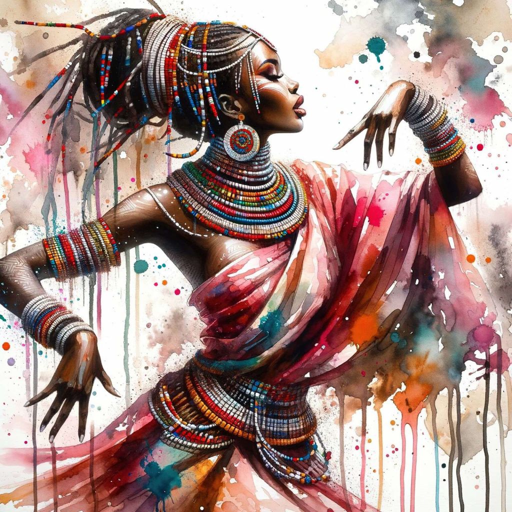 Watercolor African Dancer