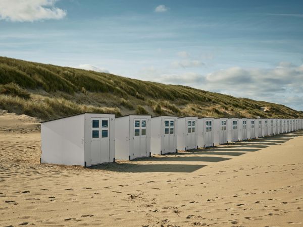 Array Weg huis Dragende cirkel Huisjes aan het strand - Fotobehang