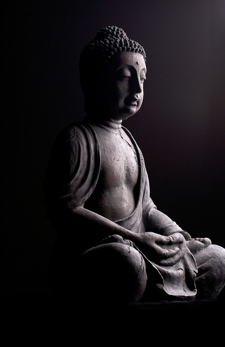 tot nu Kerkbank troon Stenen Buddha - Fotobehang